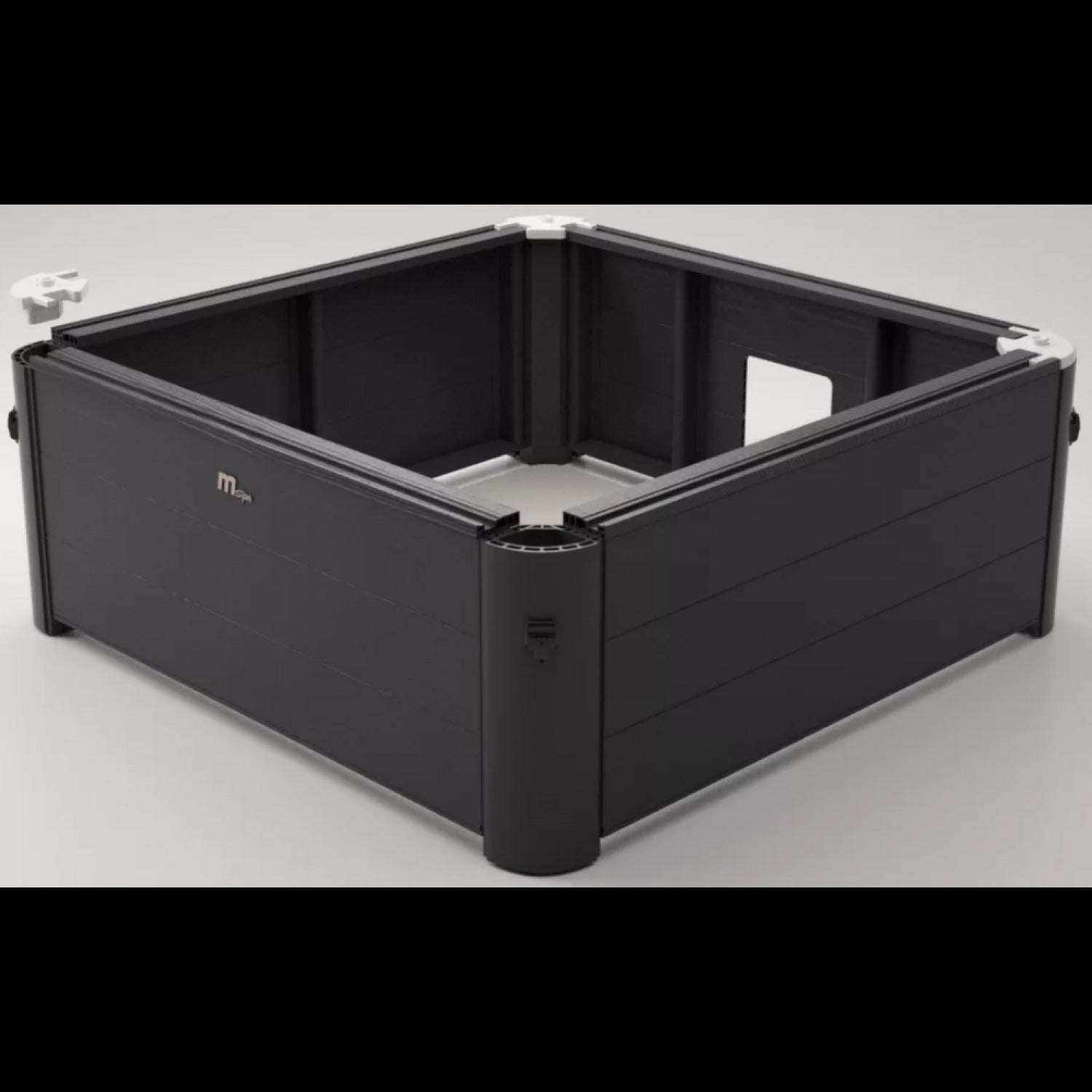 Square grey portable hard frame hot tub for 4-6 people with black panel accents and integrated control panel on the corner. - Home Interior Shop - MSpa Oslo 4-6 Person Portable Hard Frame Hot Tub - Grey