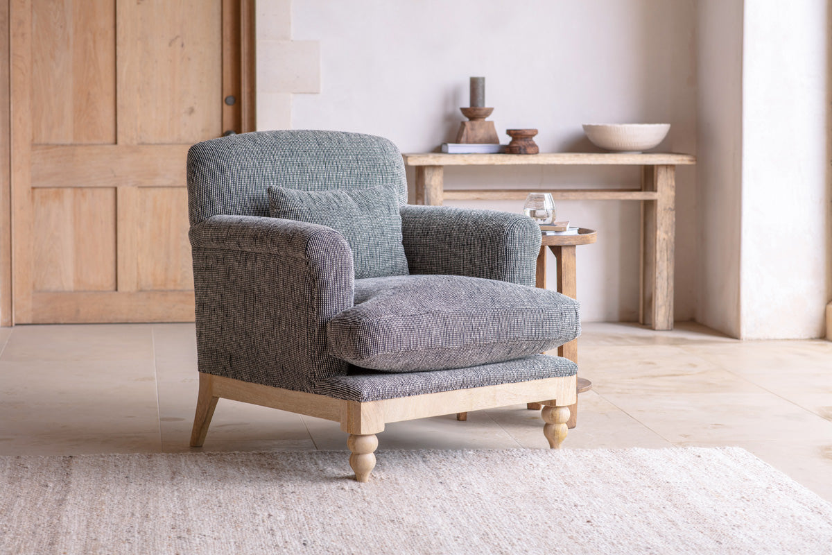 Nkuku Maganda Cotton Armchair Charcoal