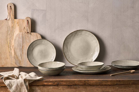 Nkuku Malia Dinnerware Set Cream (Set Of 12)