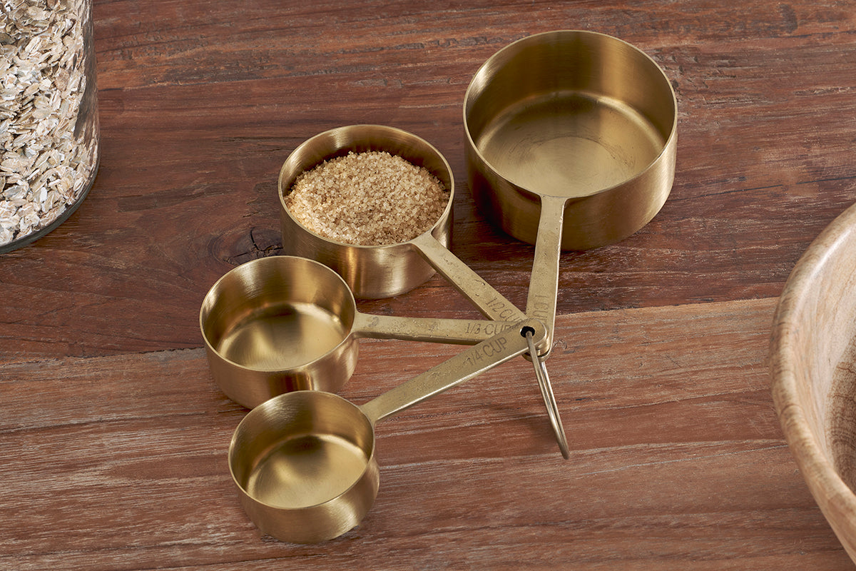 Nkuku Mane Measuring Cups Brushed Gold