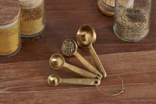 Nkuku Mane Measuring Spoons Brushed Gold
