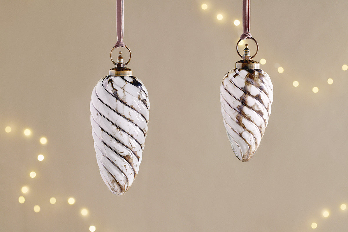 Nkuku Maran Giant Bauble Gold & Cream