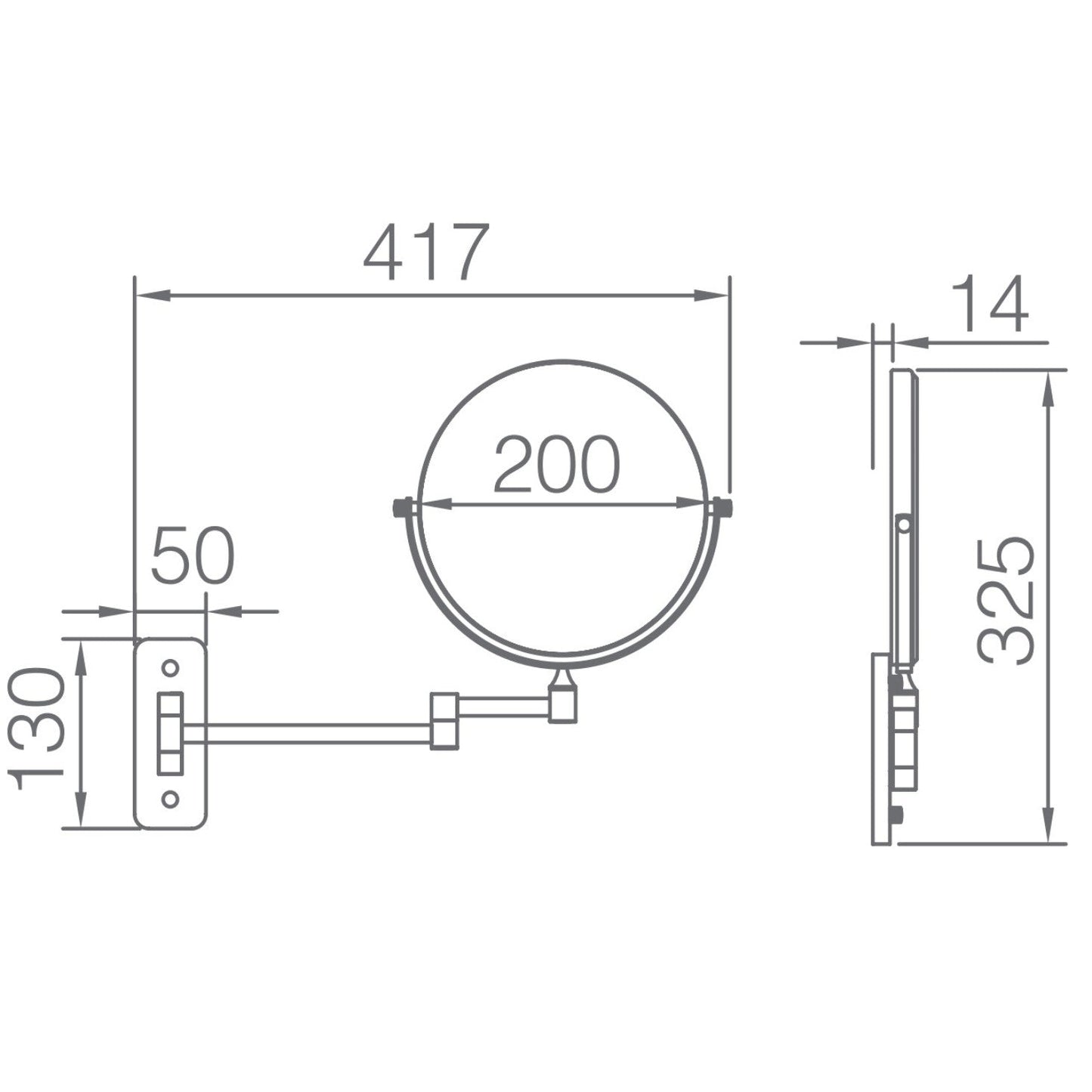 Origins Living Mason Reversible 5 X Magnifying Wall Mirror Brushed Nickel