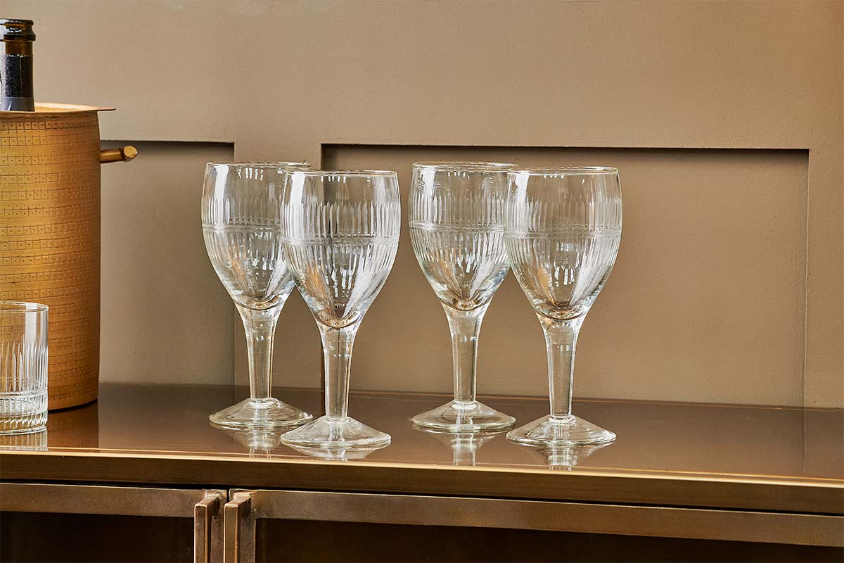 Nkuku Mila Wine Glass Clear (Set Of 4)