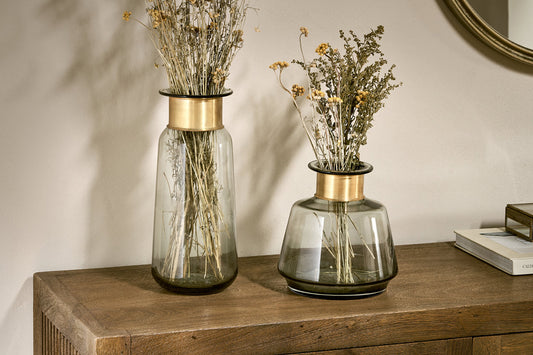 Nkuku Miza Glass Vase Smoke