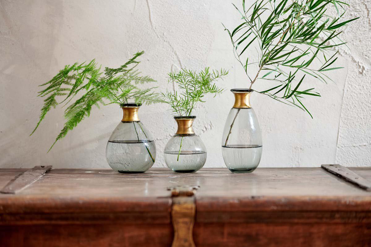 Nkuku Miza Mini Glass Vase Smoke