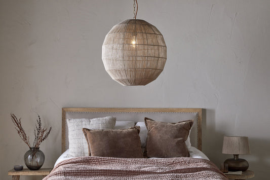 Nkuku Nilaveli Woven Jute Sphere Pendant Natural