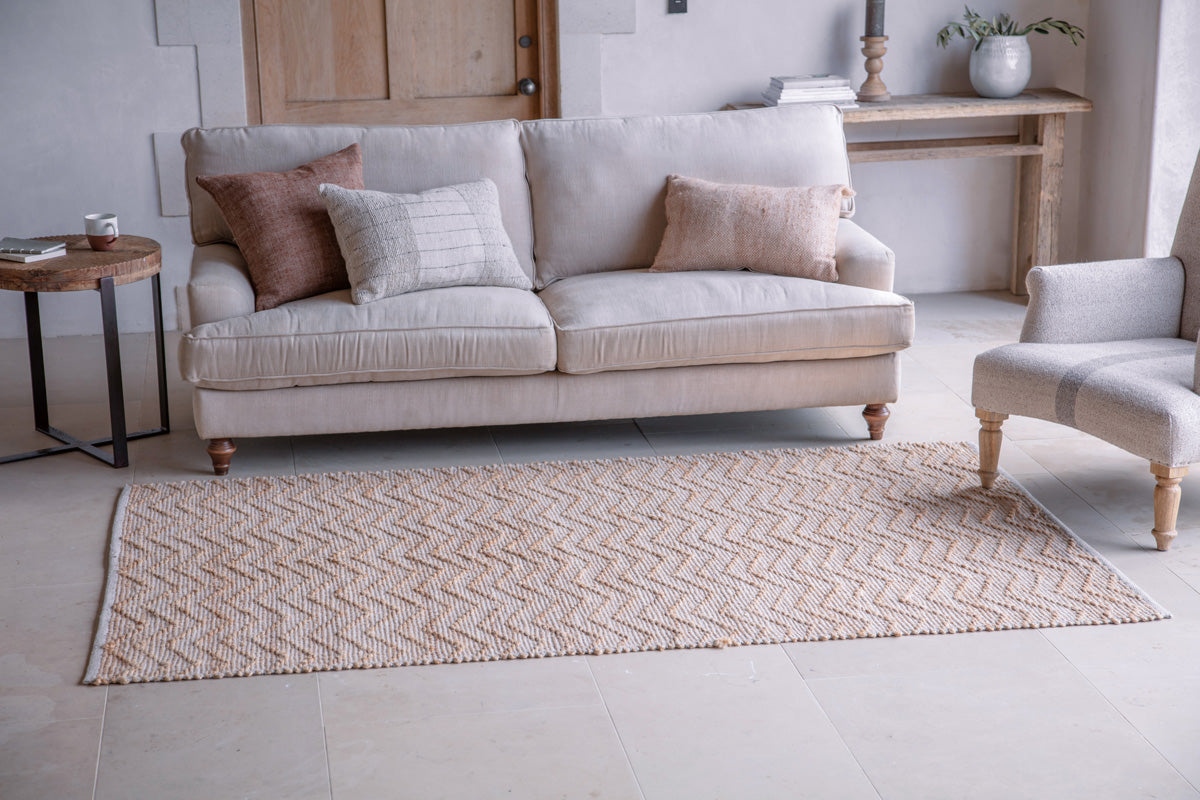 Nkuku Nabami Chevron Jute Rug Natural
