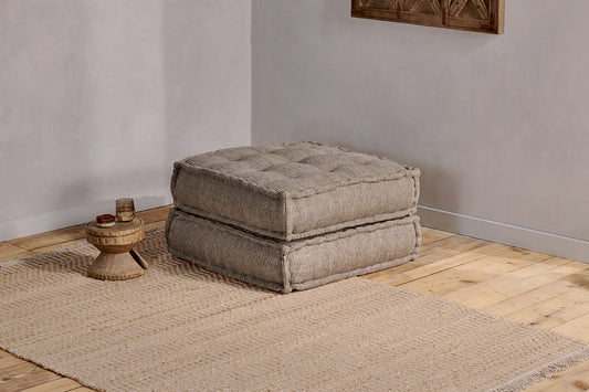 Nkuku Nadeeka Modular Sofa Footstool Soft Grey