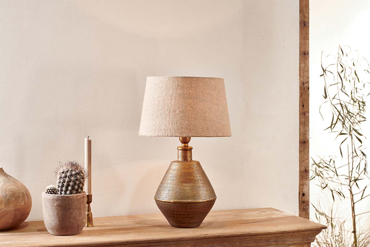 Nkuku Nalgonda Lamp Antique Brass Small