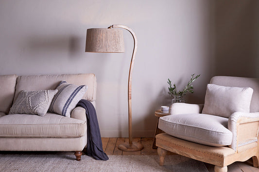 Nkuku Namira Mango Wood Floor Lamp Natural