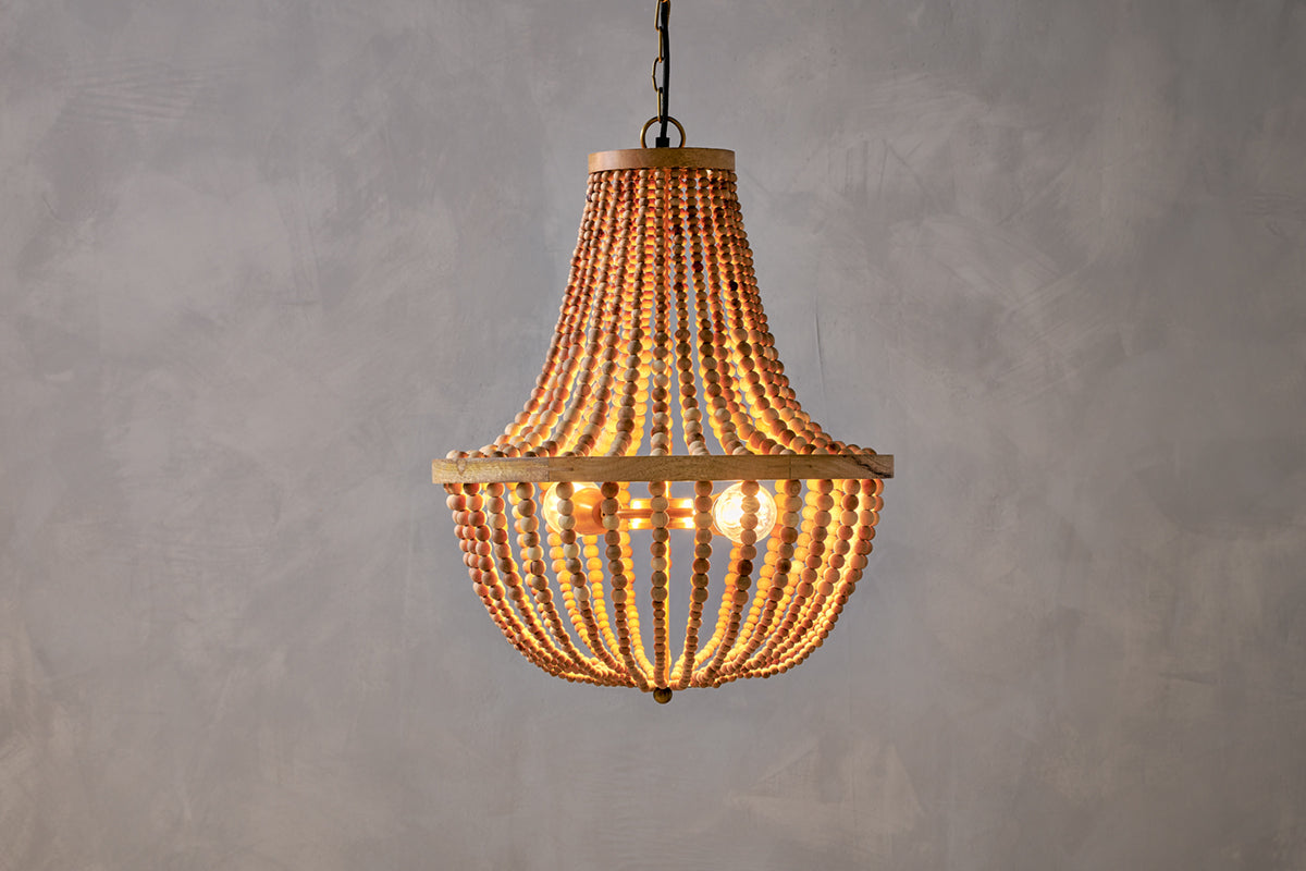 Nkuku Neela Mango Wood Pendant Natural