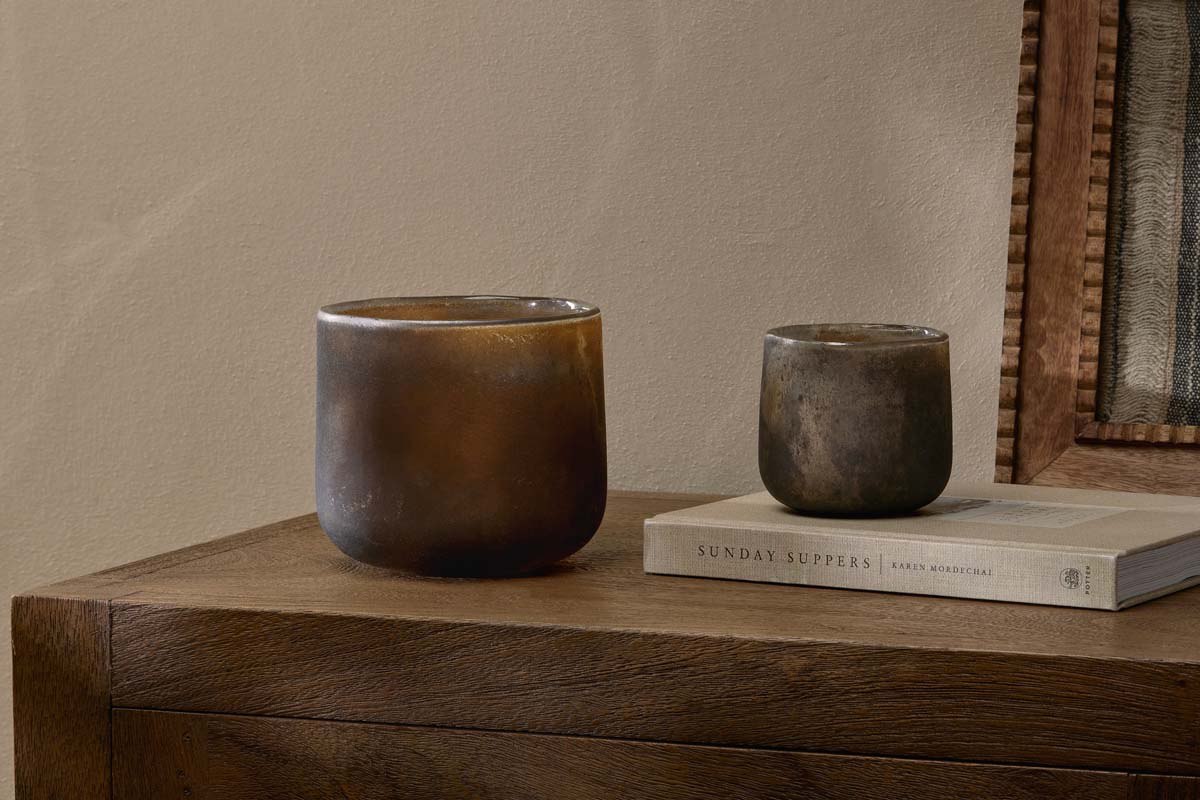 Nkuku Nesda Tealight Holder Frosted Black
