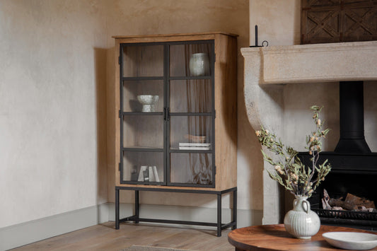 Nkuku Nirvi Wood & Iron Cabinet Black