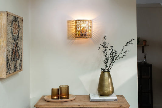 Nkuku Noko Rattan Wall Lamp Small