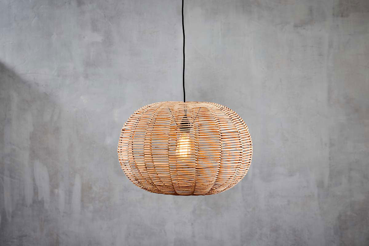 Nkuku Noko Wicker Round Pendant Natural Small