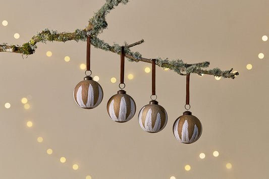Nkuku Nori Baubles Gold & Cream (Set Of 4)