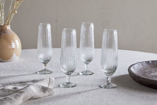 Nkuku Otuba Champagne Flute Clear (Set Of 4)