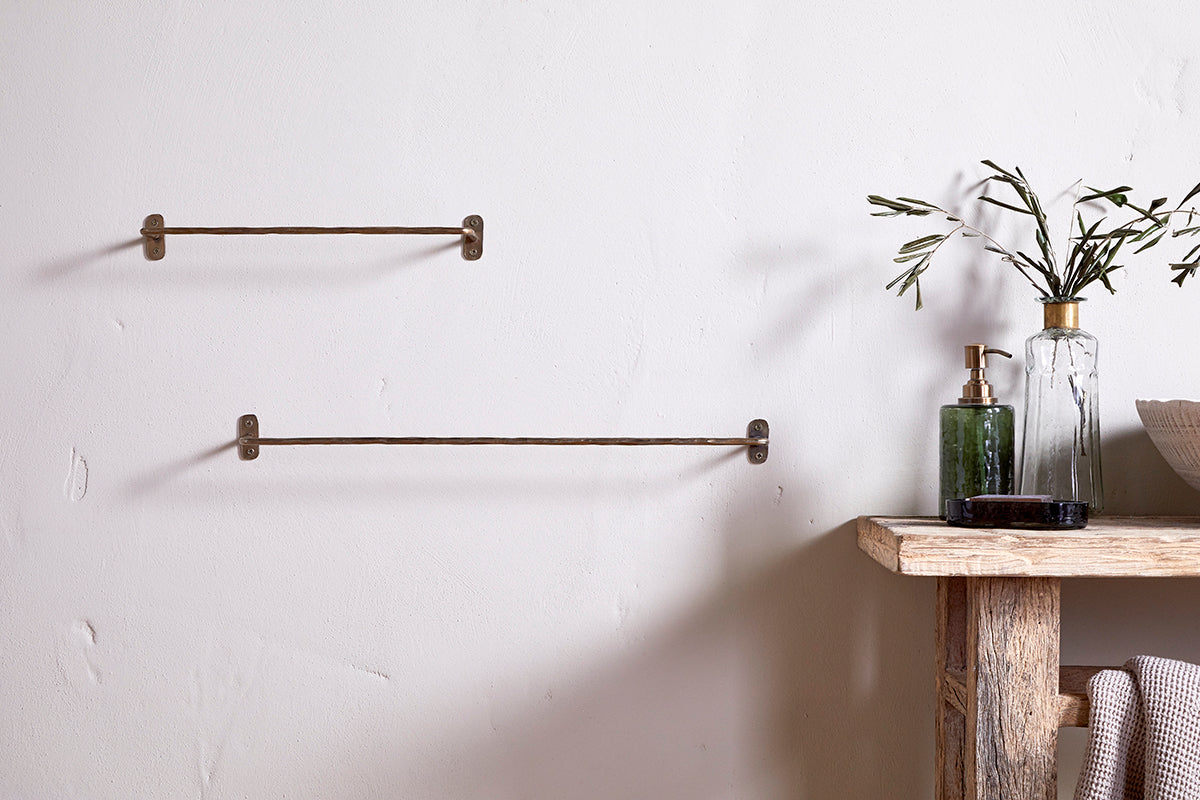 Nkuku Olani Bathroom Hanging Rail Antique Brass
