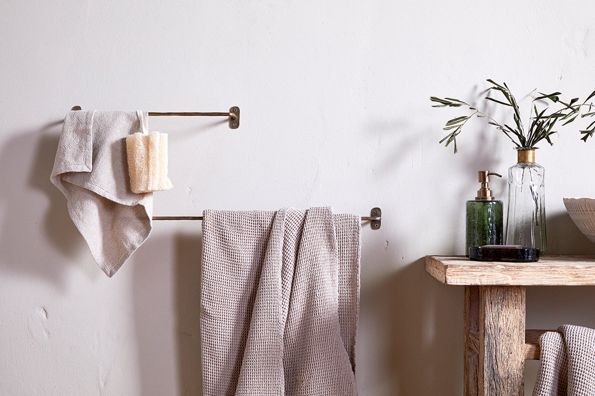 Nkuku Olani Bathroom Hanging Rail Antique Brass