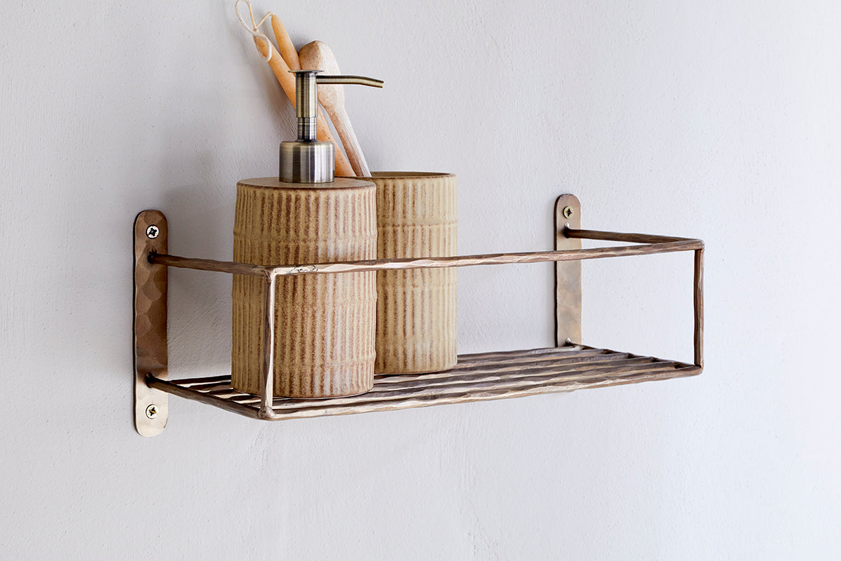 Nkuku Olani Bathroom Shelf Antique Brass