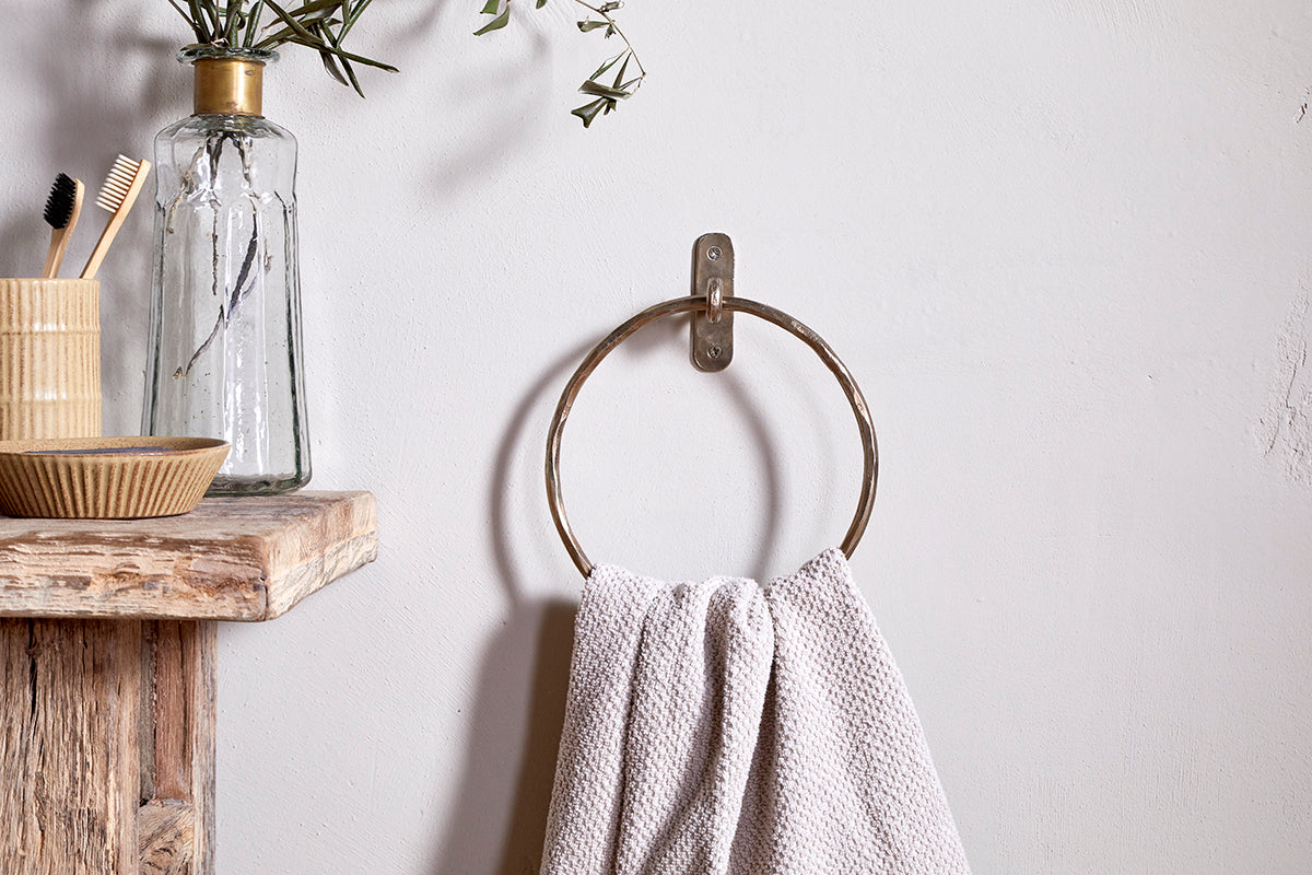 Nkuku Olani Towel Ring Antique Brass