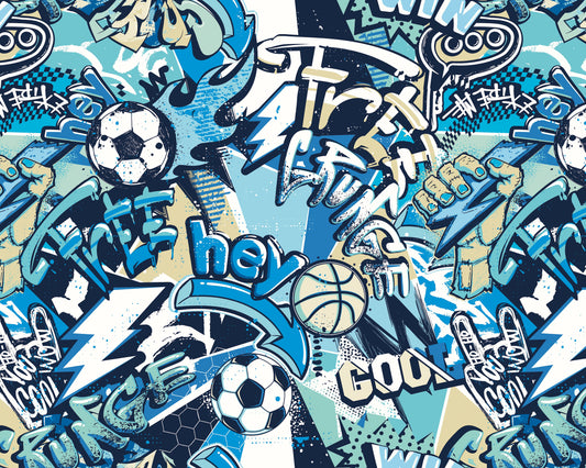 Origin Murals Sports Graffiti Blue Mix 300cm X 240cm