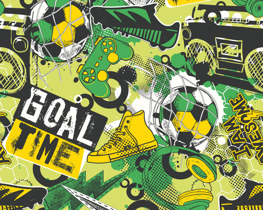 Origin Murals Games Splash Green Mix 350cm X 280cm