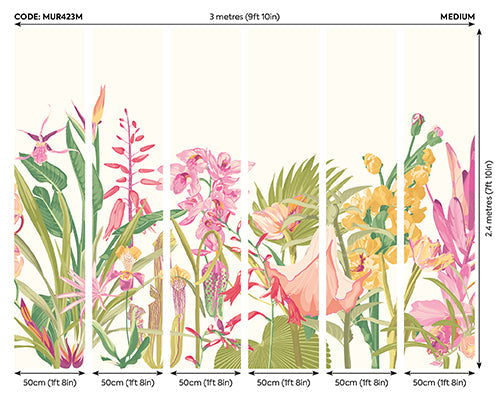 Origin Murals Tropical Foliage Rose Pink 300cm X 240cm