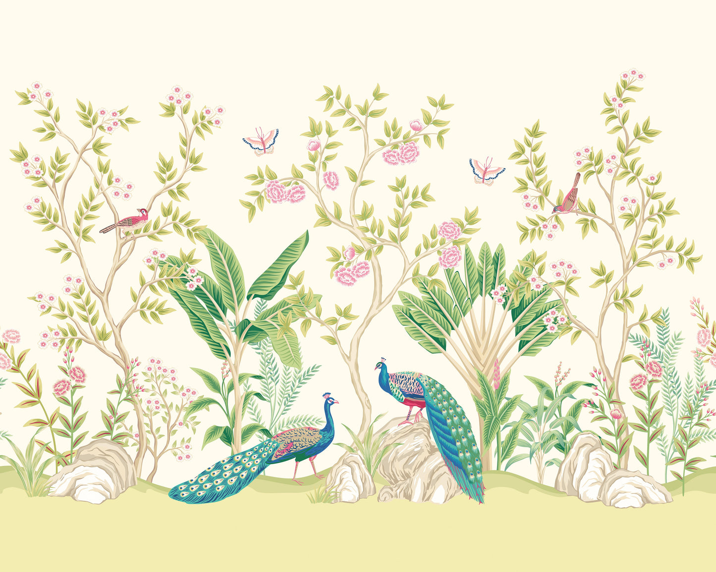 Origin Murals Peacock Garden Apple Rose 350cm X 280cm