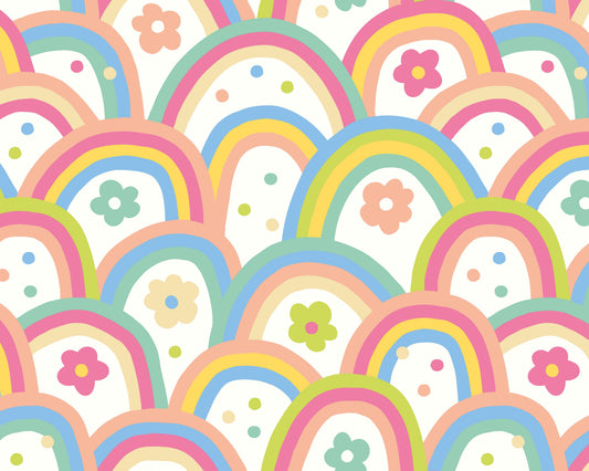 Origin Murals Rainbow Wobble Coral Pinks 300cm X 240cm