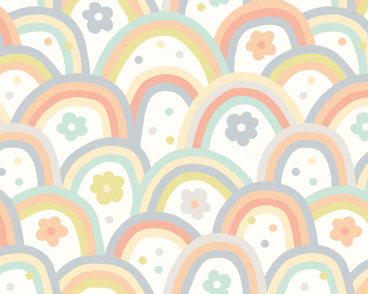 Origin Murals Rainbow Wobble Warm Grey 350cm X 280cm