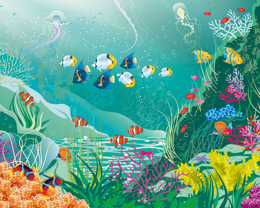Origin Murals Under The Sea Adventure Jade Green 300cm X 240cm