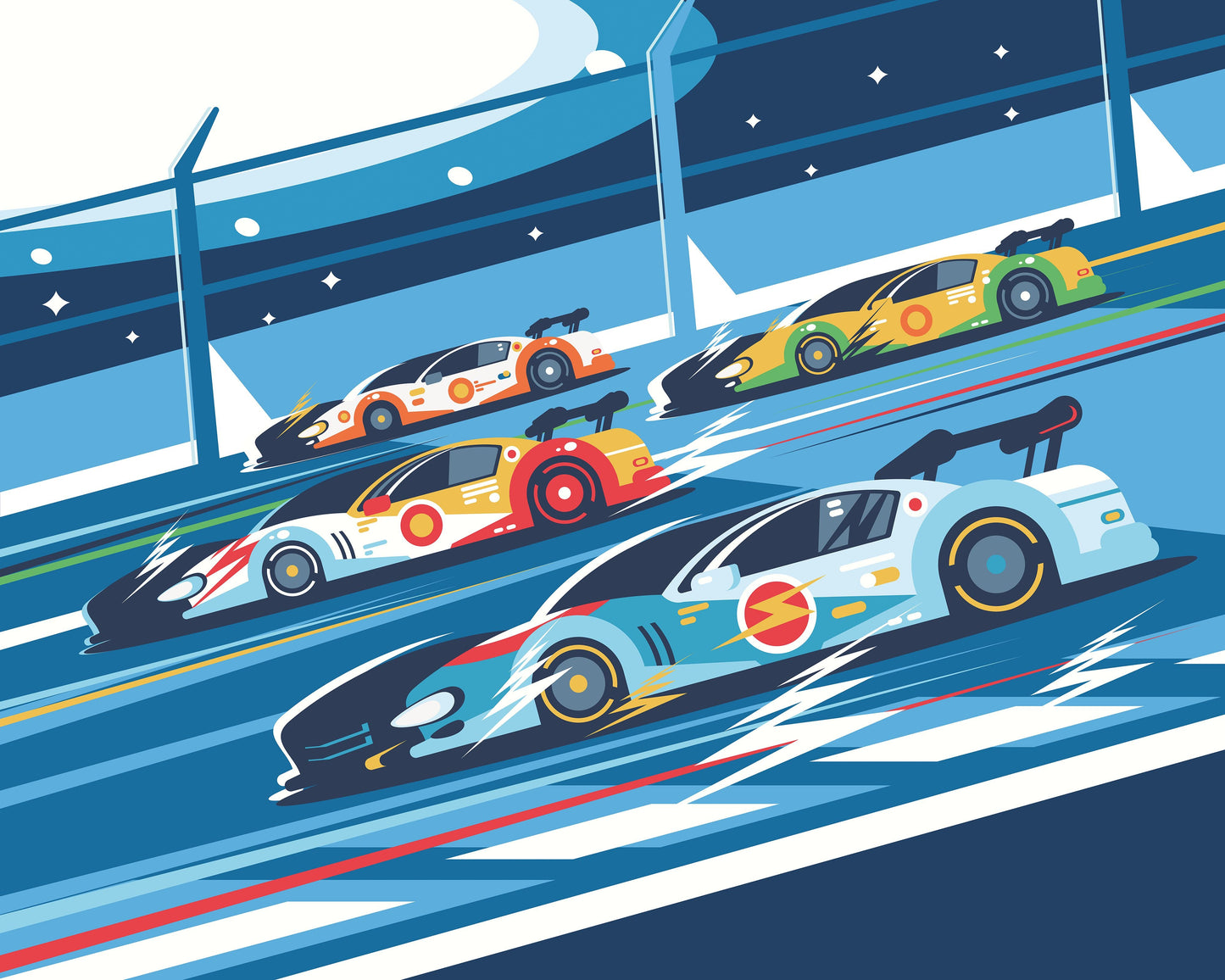 Origin Murals Sports Cars Blue 350cm X 280cm