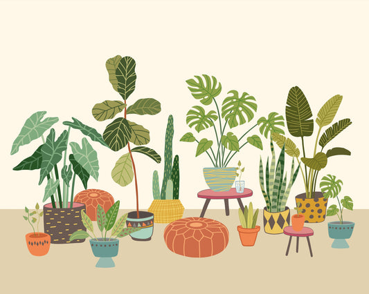 Origin Murals Houseplant Pots Natural 300cm X 240cm