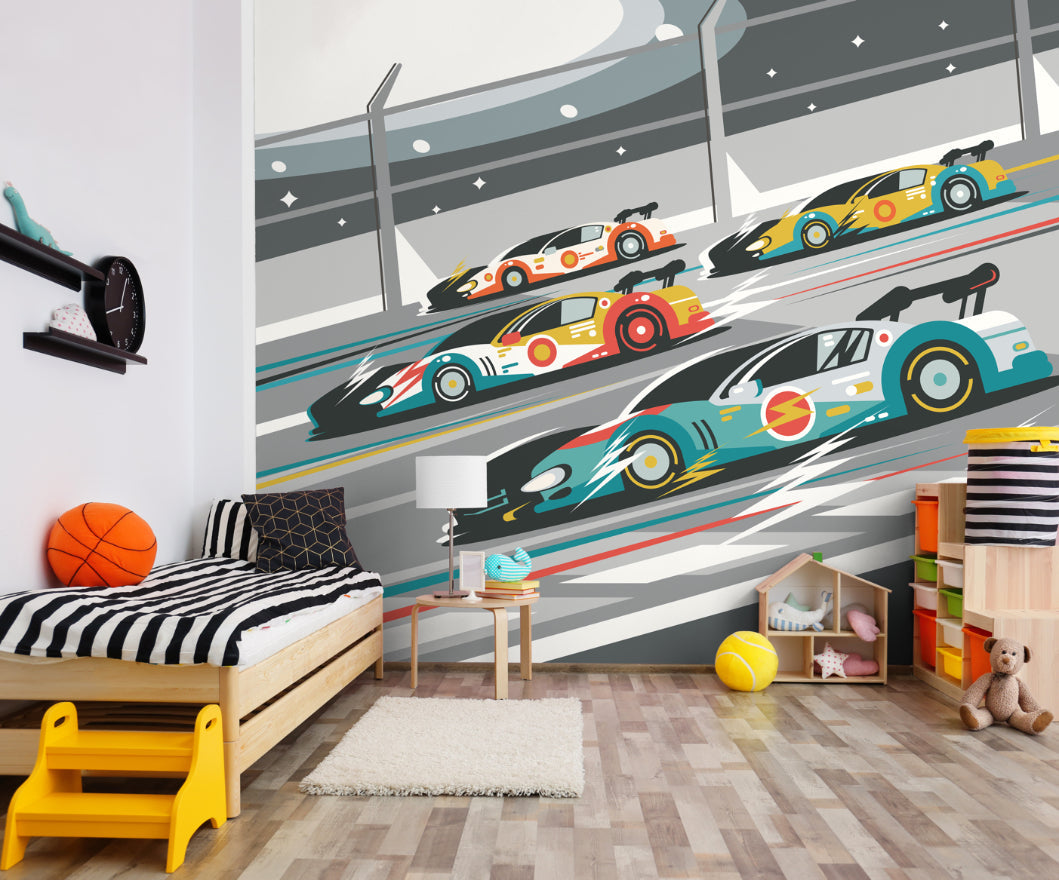 Origin Murals Sports Cars Grey 300cm X 240cm