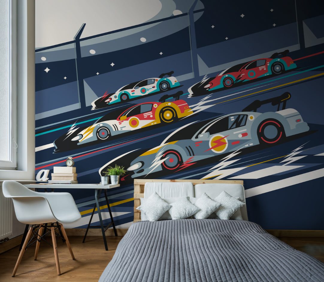 Origin Murals Sports Cars Navy Blue 350cm X 280cm