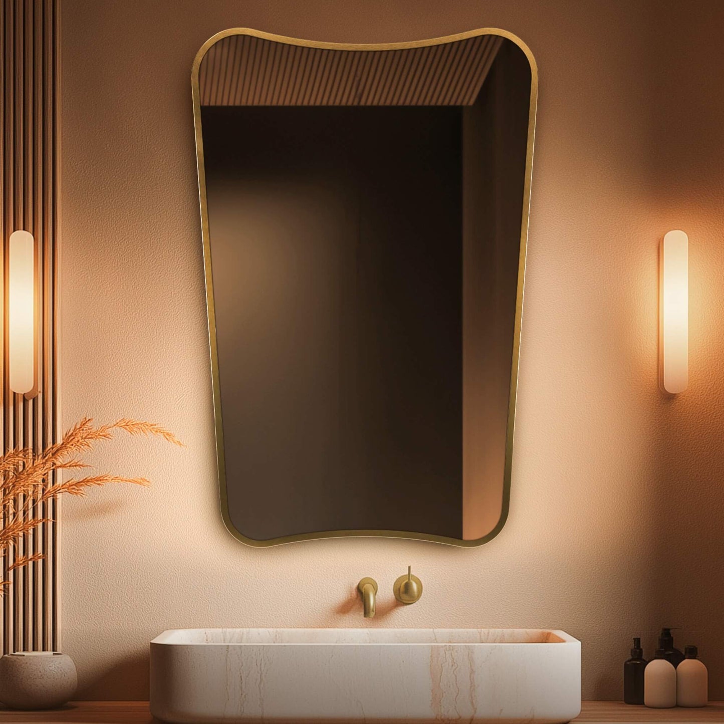 Origins Living Delphine Mirror 60 X 90cm Brushed Brass