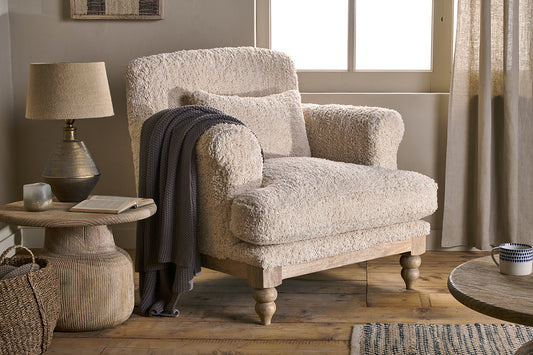 Nkuku Otas Teddy Cotton Armchair Off White