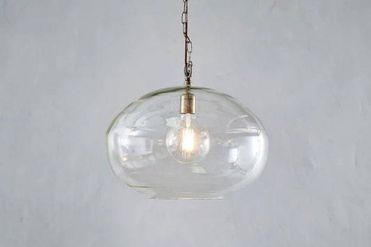 Nkuku Otoro Recycled Glass Pendant Clear Large Round