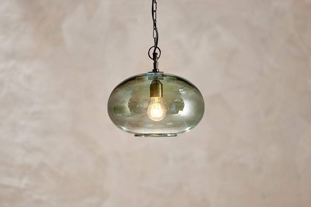 Nkuku Otoro Recycled Glass Pendant Green Small Round