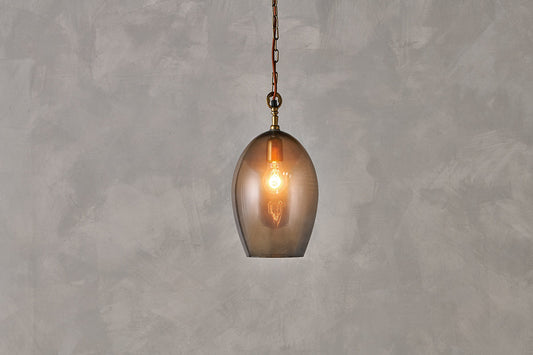 Nkuku Otoro Recycled Glass Pendant Smoke Small Oval
