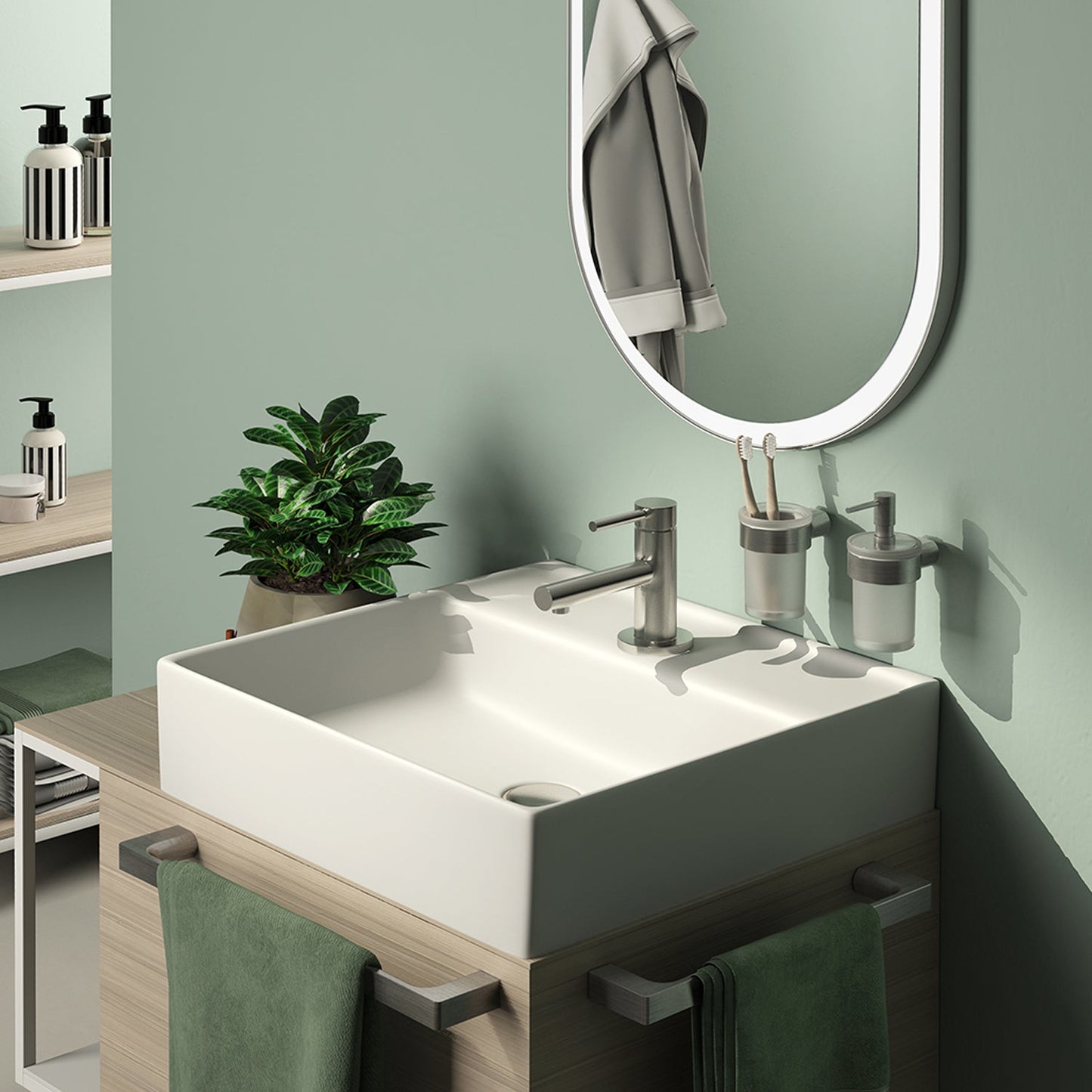 Origins Living Gedy Pirenei Towel Rail 35cm Brushed Nickel