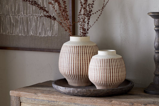 Nkuku Perola Reactive Glaze Decorative Vase Natural & Rust