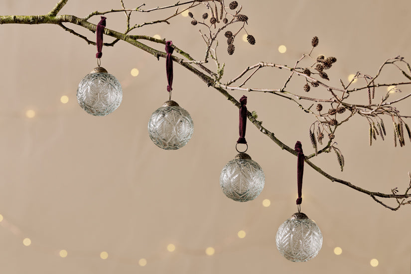 Nkuku Patta Baubles Clear (Set Of 4)