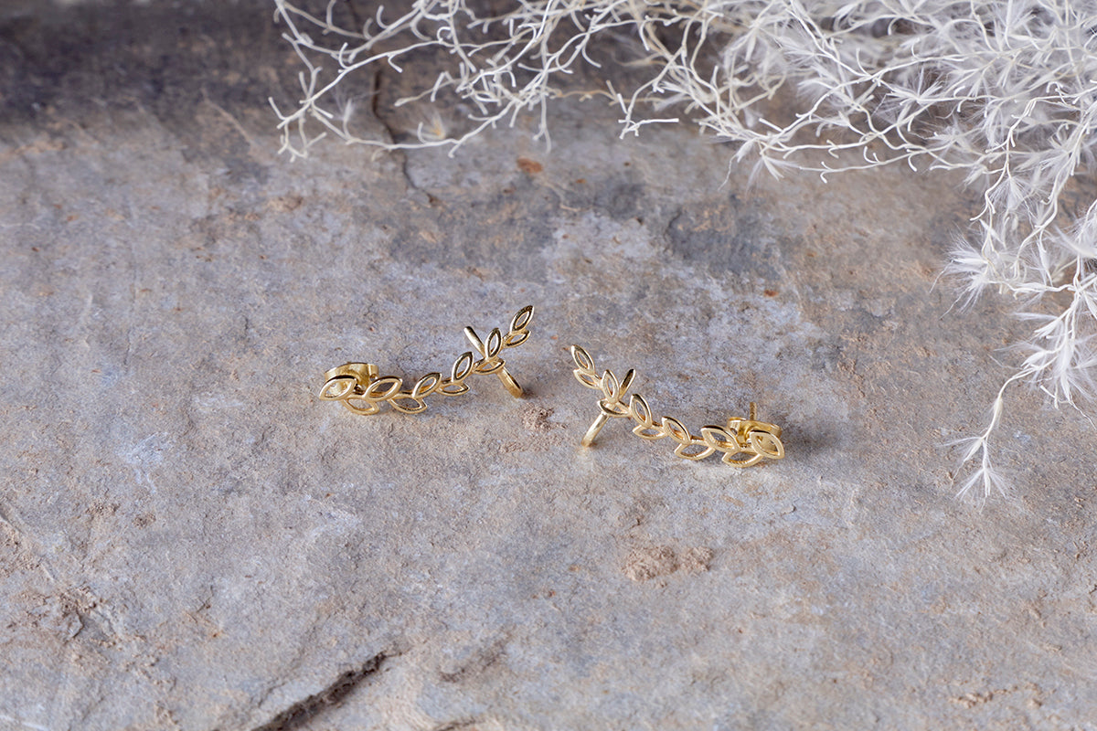 Nkuku Pritee Ear Climbers Gold