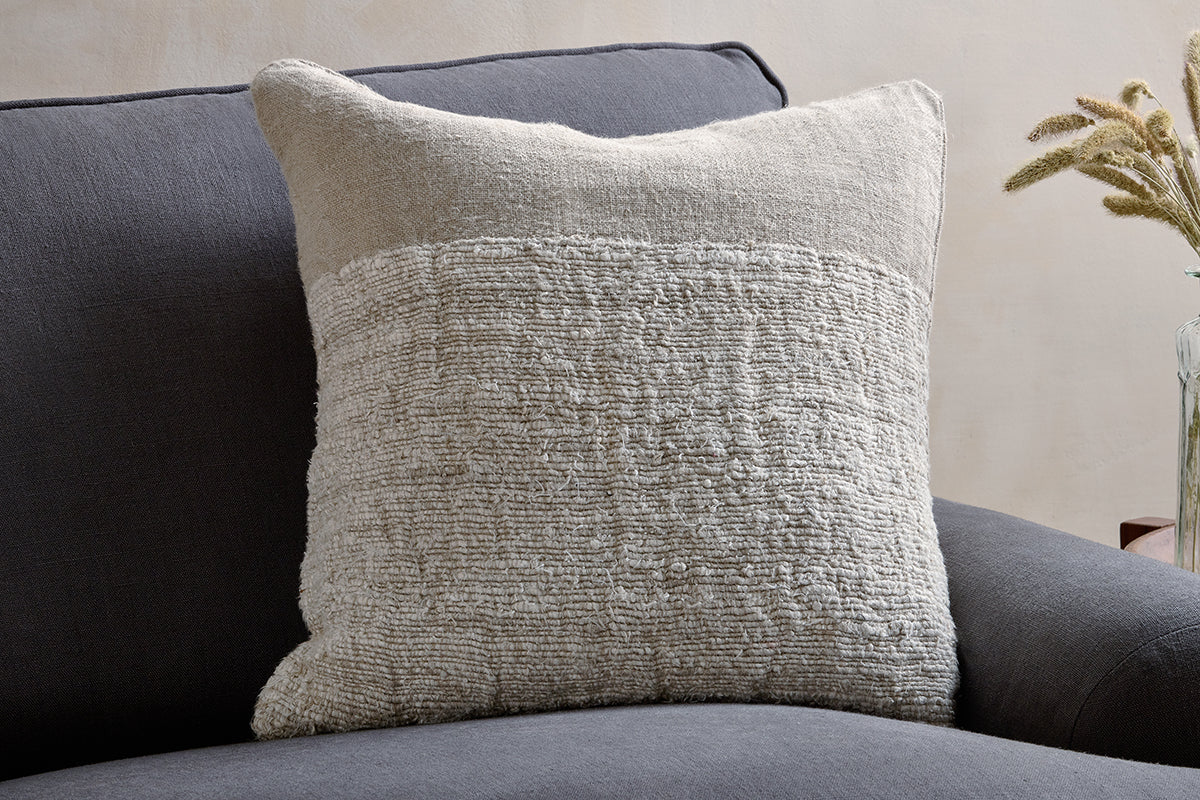 Nkuku Puli Recycled Linen Cushion Cover Natural