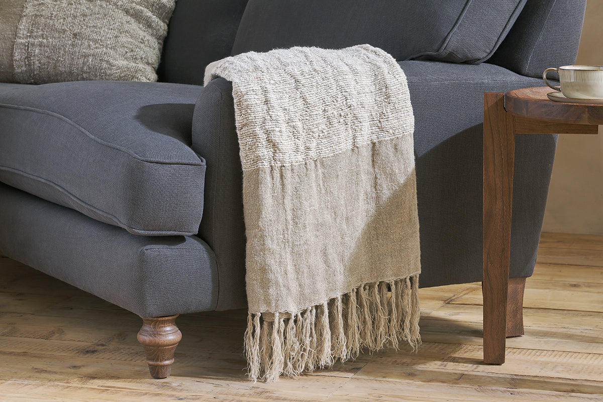 Nkuku Puli Recycled Linen Throw Natural