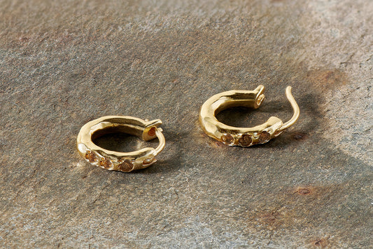 Nkuku Ratna Labradorite Earrings Gold