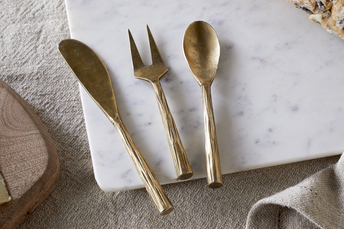 Nkuku Roda Serving Set Antique Brass (Set Of 3)